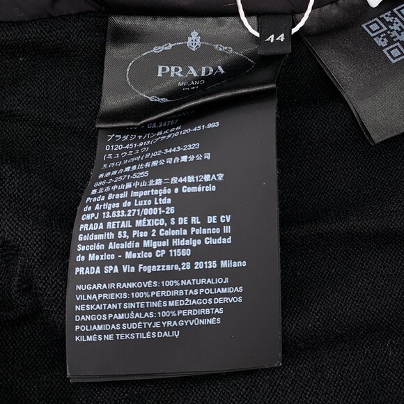 Prada Black Full-Zip Bomber Jacket With Logo Patch For Men Size L - Picture 8 of 8